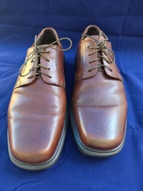 Ecco Men's Brown Leather Lace-Up Oxfords